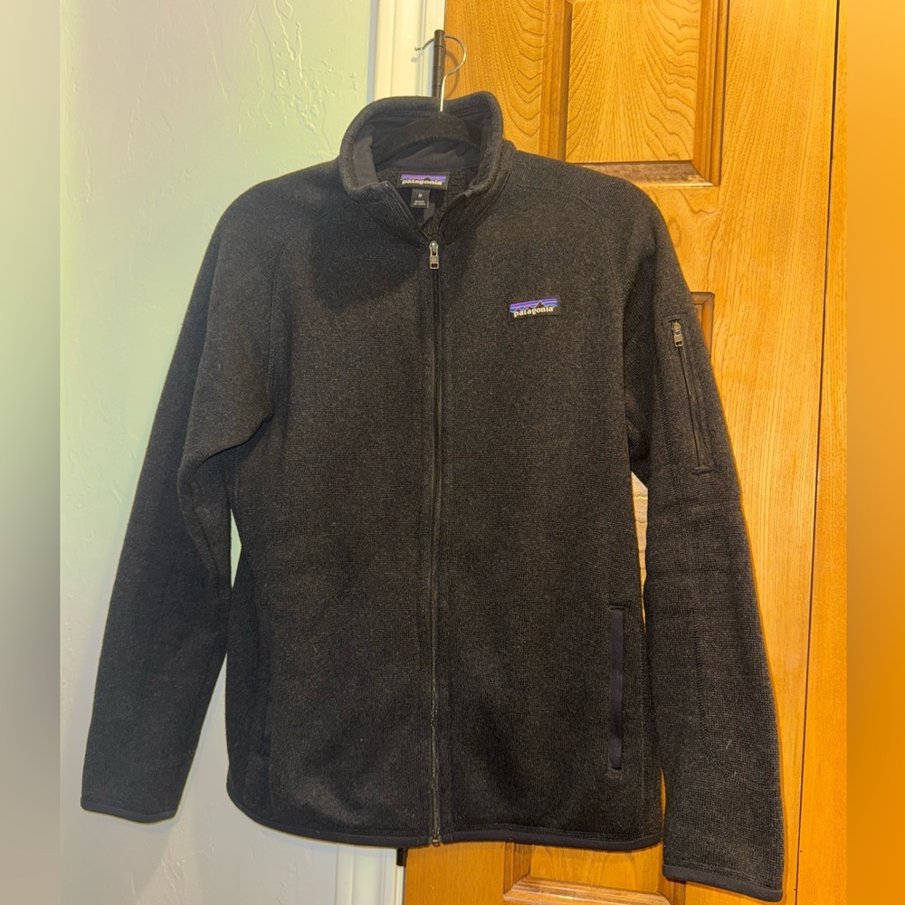 Patagonia Heathered Black Full-Zip Fleece Jacket. Size M.